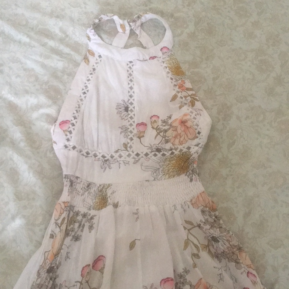 Maxi dress color white with Floral print